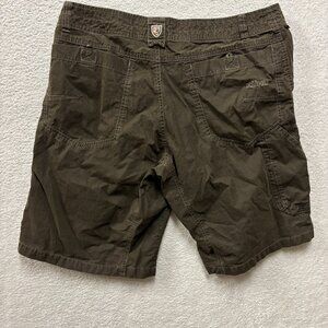 Kuhl Mens Shorts 36 Dark Brown Khaki Vintage Patina Dye Rugged Hiking Outdoors